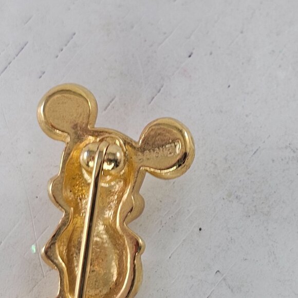 Gold-Toned Vintage Disney Designs Mickey Mouse Pin Brooch - Picture 4 of 5